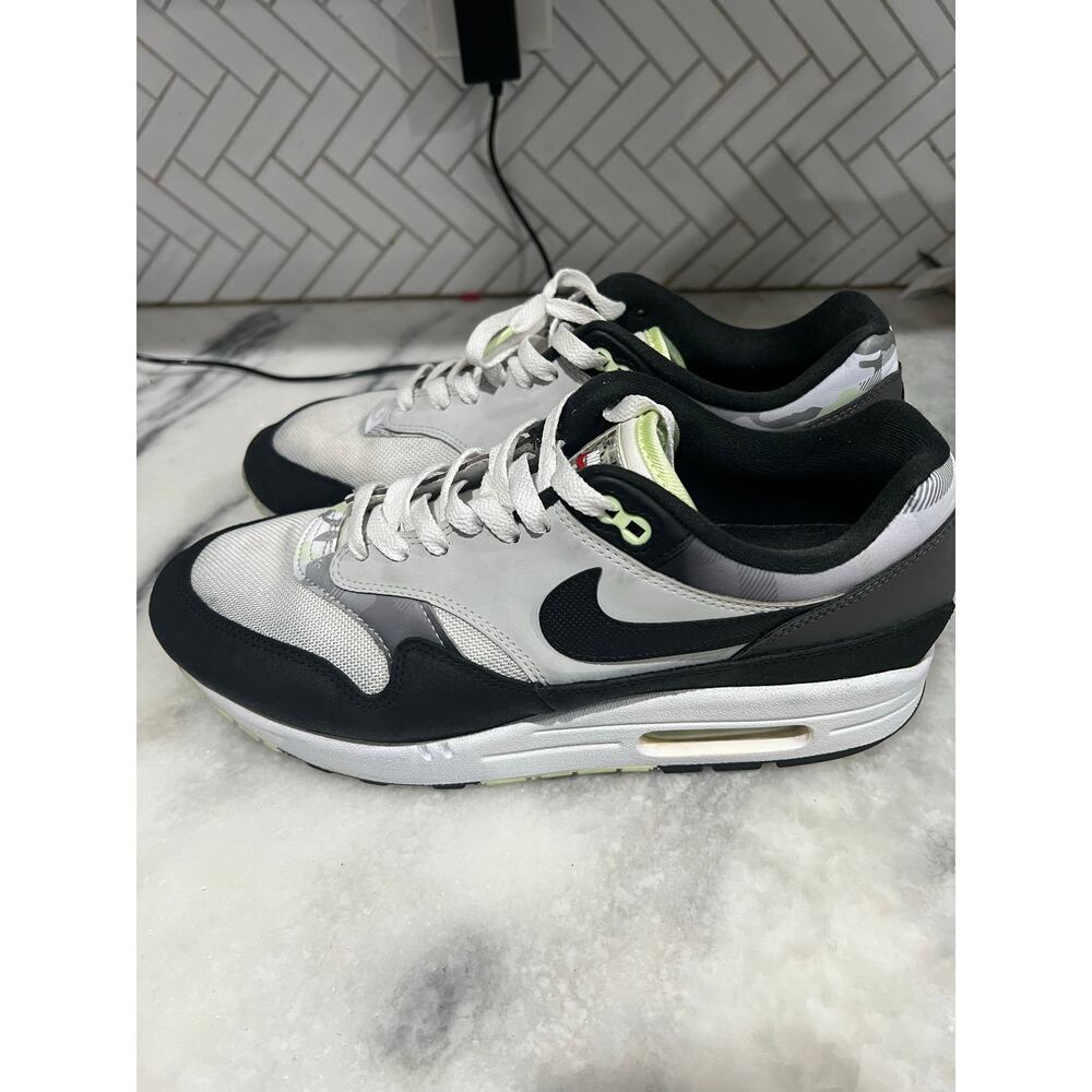 Nike Air Max 1 DB1998-100 White Black Volt Camo Menβs Size 10.5 Sneaker